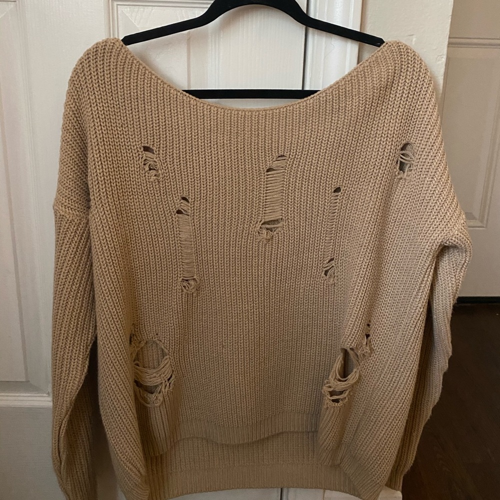 Distressed sweater